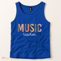 Leopard Music Teacher Cute Back To School Supplies Gift Tank Top thumb 2