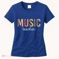Leopard Music Teacher Cute Back To School Supplies Gift Women's T-Shirt thumb 0