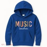 Leopard Music Teacher Cute Back To School Supplies Gift Kids Hoodie thumb 0