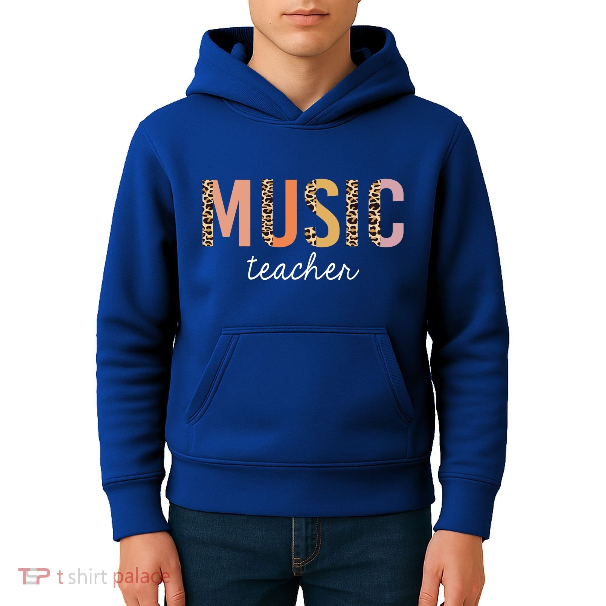Leopard Music Teacher Cute Back To School Supplies Gift Kids Hoodie