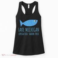 Lake Michigan Unsalted Shark Free Great Lakes Fishing Lover Women's Tank Top thumb 0