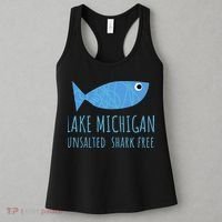 Lake Michigan Unsalted Shark Free Great Lakes Fishing Lover Women's Tank Top thumb 3