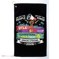 Labor Movement UTLA SEIU AALA Union Strong Protest Golf Towel thumb 0