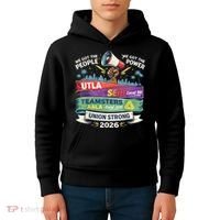 Labor Movement UTLA SEIU AALA Union Strong Protest Kids Hoodie thumb 4
