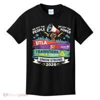 Labor Movement UTLA SEIU AALA Union Strong Protest Kids T-Shirt thumb 0