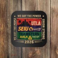 Labor Movement UTLA SEIU AALA Power To The People Coaster thumb 0