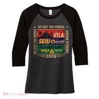Labor Movement UTLA SEIU AALA Power To The People Women's Tri-Blend 3/4-Sleeve Raglan Shirt thumb 0