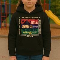 Labor Movement UTLA SEIU AALA Power To The People Kids Hoodie thumb 3