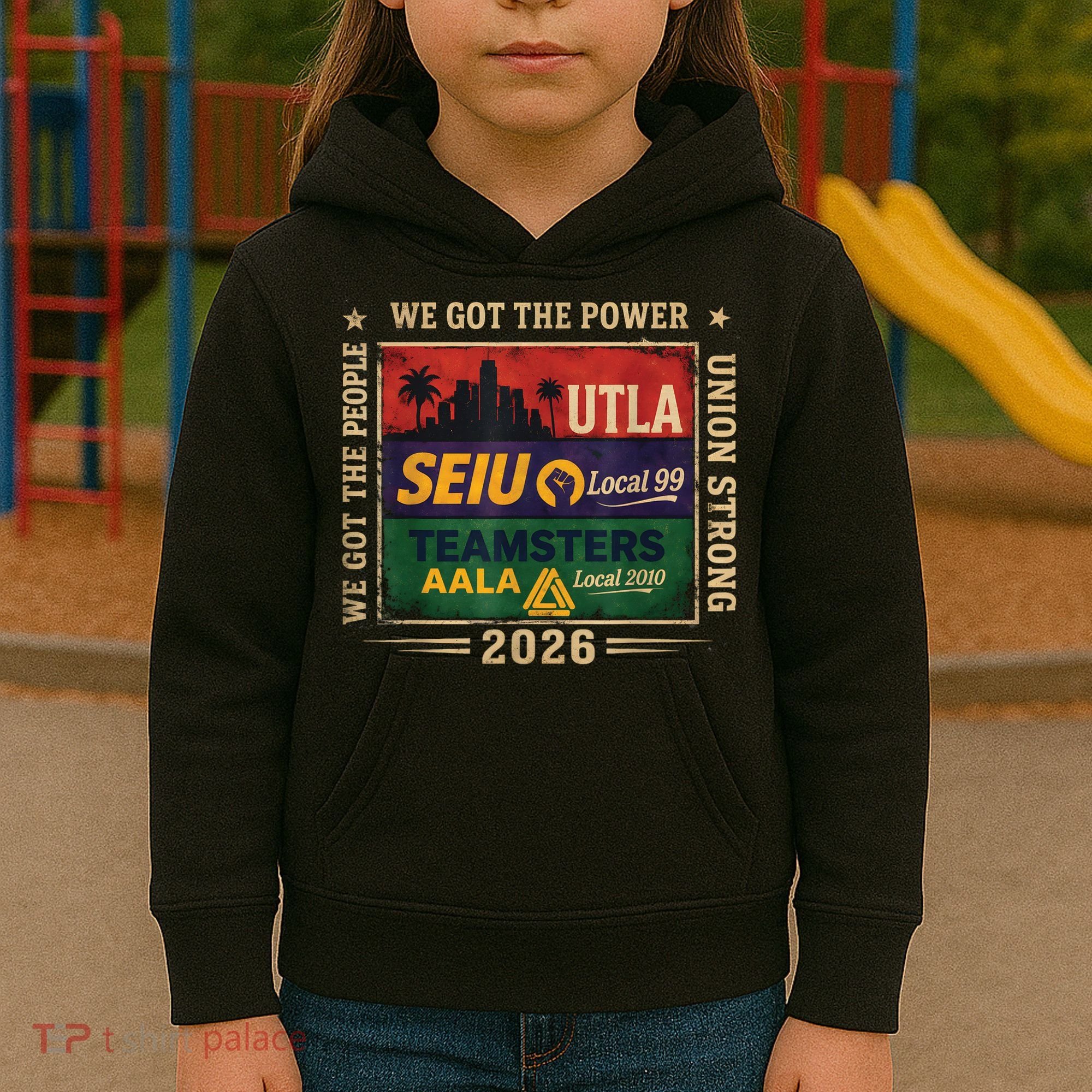 Labor Movement UTLA SEIU AALA Power To The People Kids Hoodie