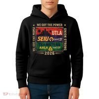 Labor Movement UTLA SEIU AALA Power To The People Kids Hoodie thumb 4