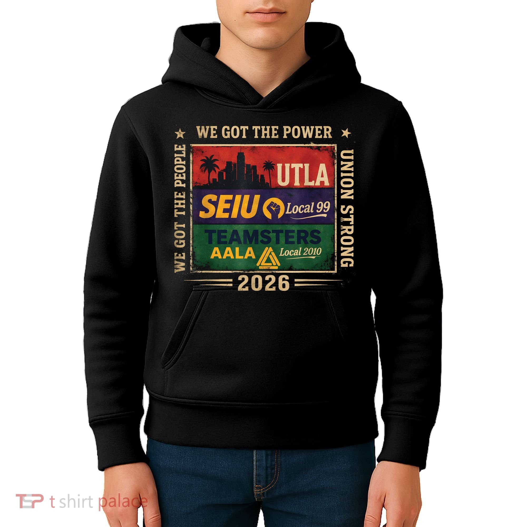 Labor Movement UTLA SEIU AALA Power To The People Kids Hoodie