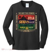 Labor Movement UTLA SEIU AALA Power To The People Kids Long Sleeve Shirt thumb 0