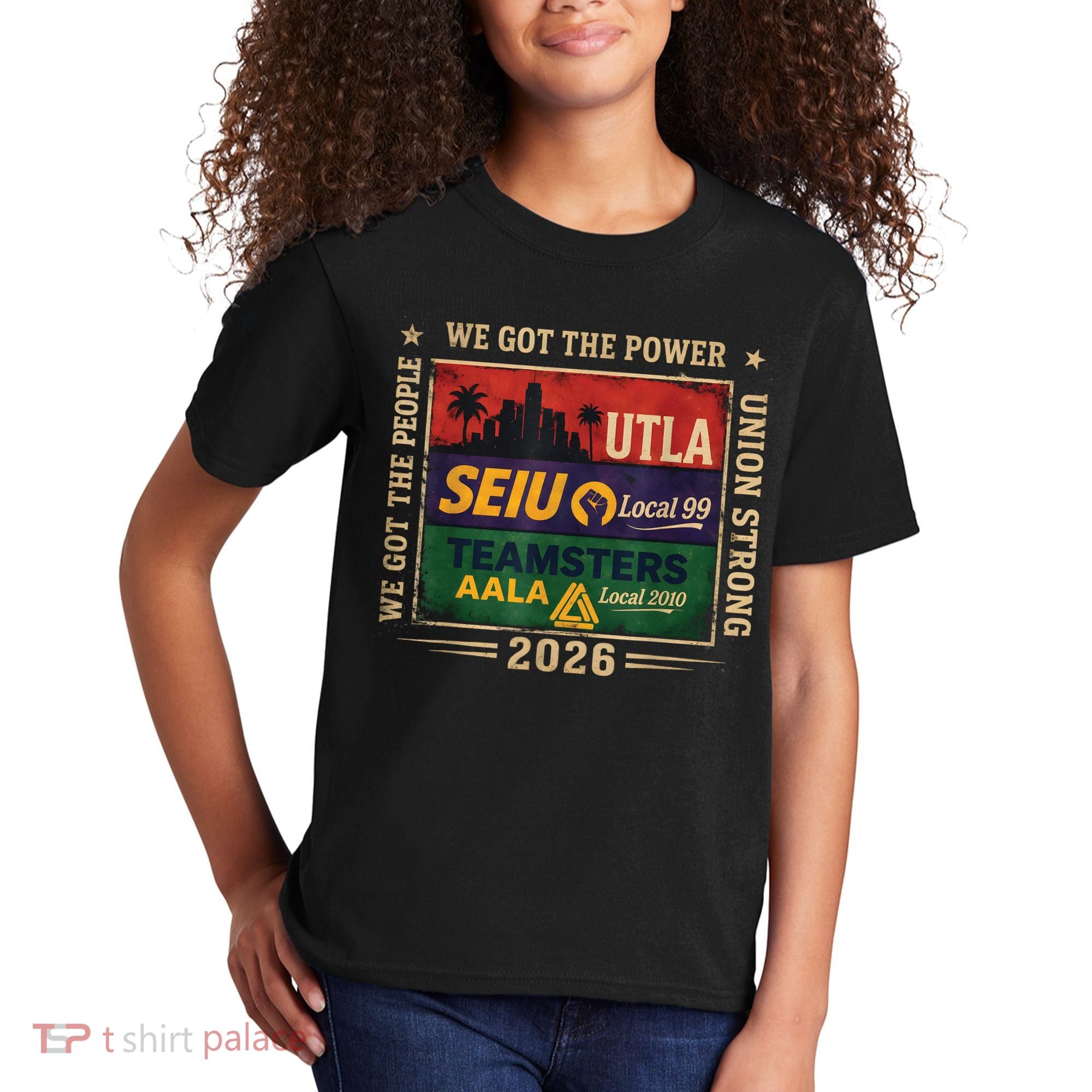Labor Movement UTLA SEIU AALA Power To The People Kids T-Shirt