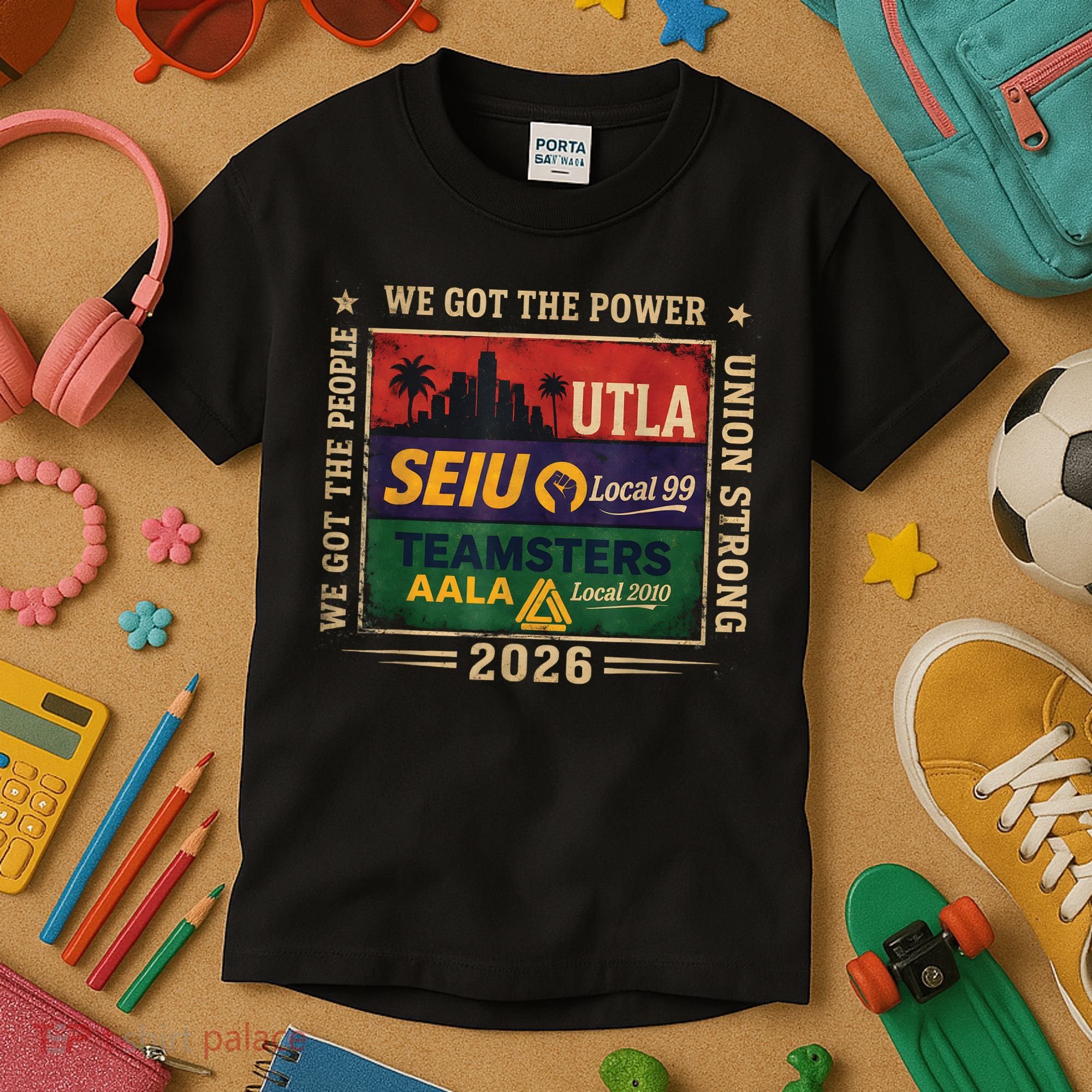 Labor Movement UTLA SEIU AALA Power To The People Kids T-Shirt