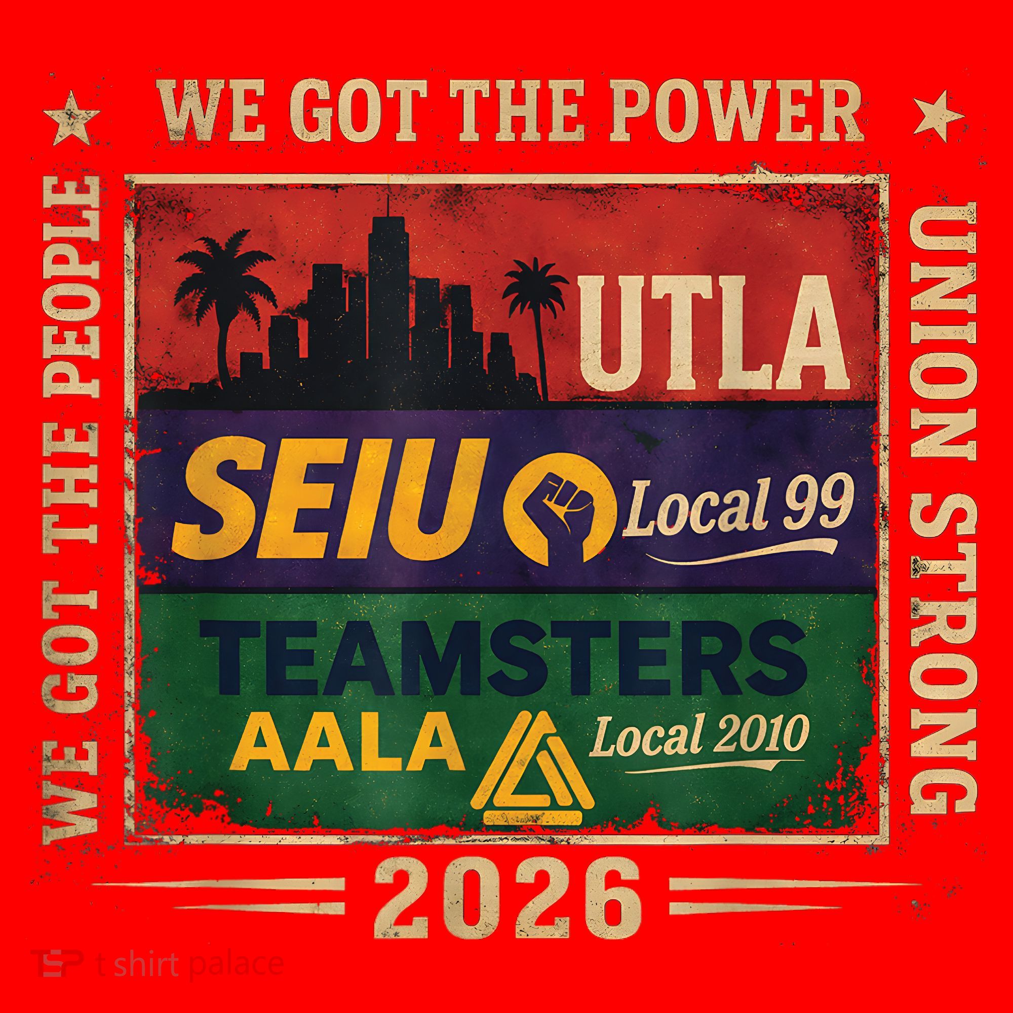 Labor Movement UTLA SEIU AALA Power To The People Santa Hat