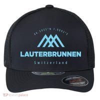 Lauterbrunnen Mountain Vacation Skiing Switzerland Flexfit Unipanel Trucker Cap thumb 0