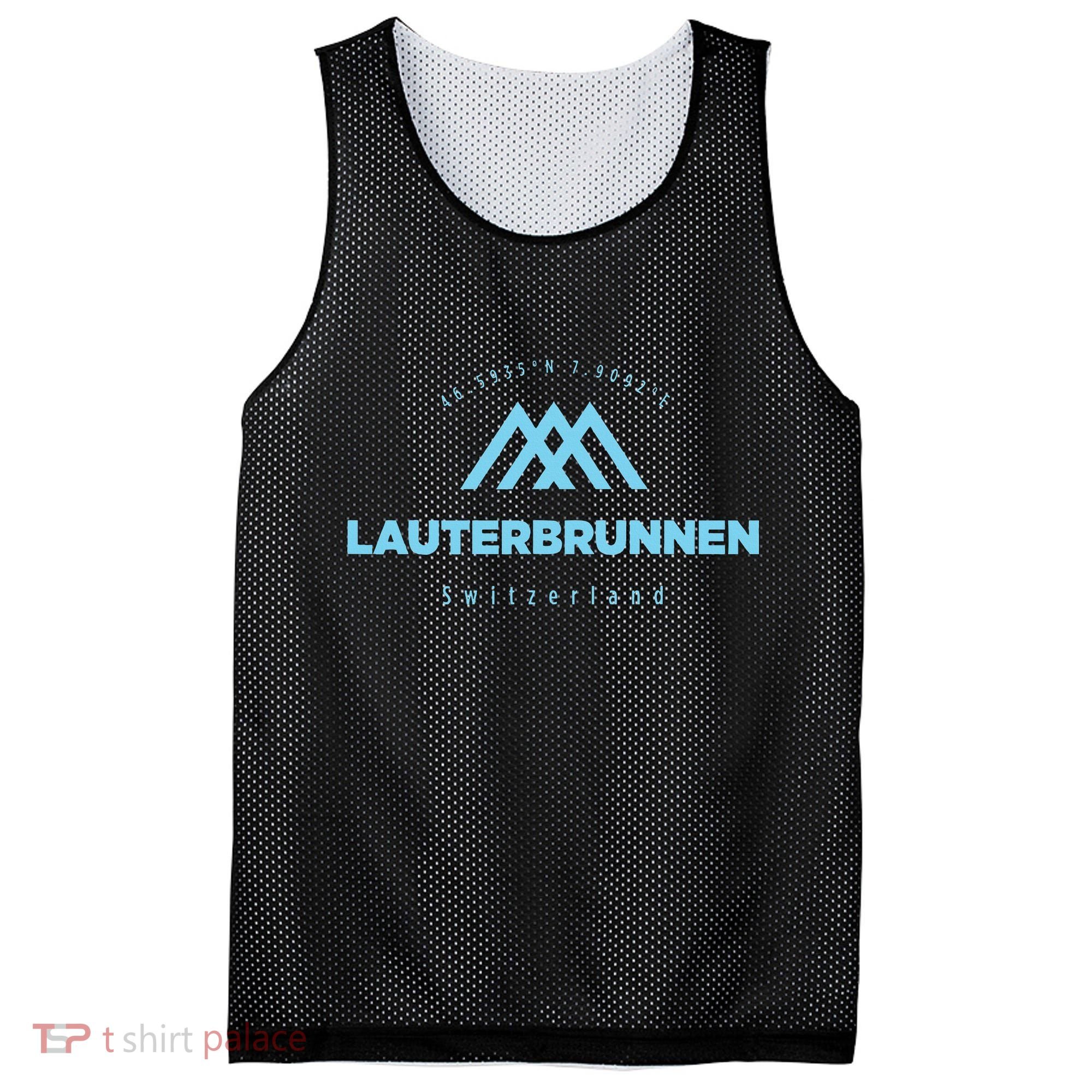 Lauterbrunnen Mountain Vacation Skiing Switzerland Mesh Reversible Basketball Jersey Tank