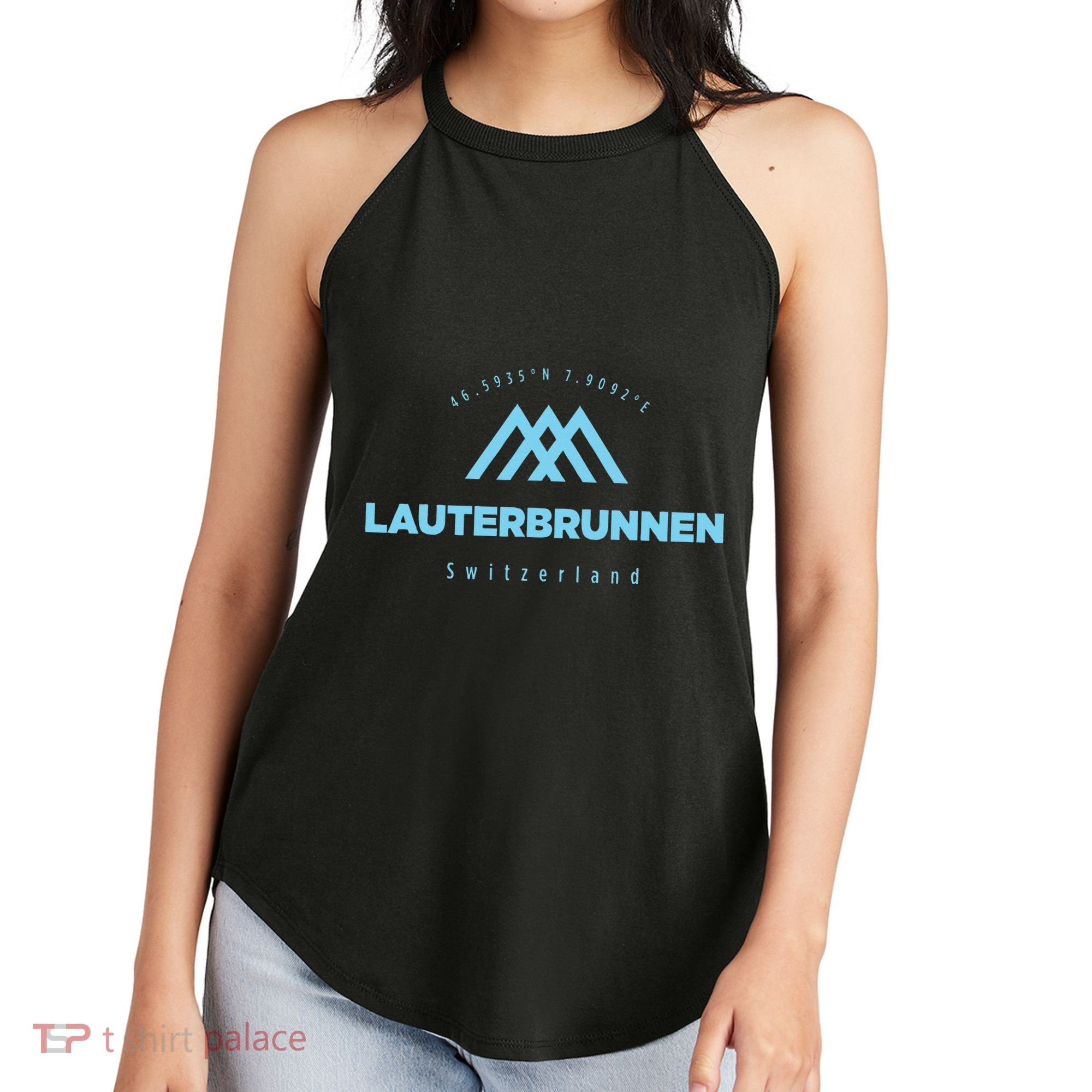 Lauterbrunnen Mountain Vacation Skiing Switzerland Women's Perfect Tri Rocker Tank
