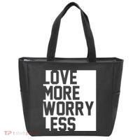 Love More Worry Less Quote Tote Bag thumb 0