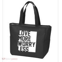 Love More Worry Less Quote Tote Bag thumb 3