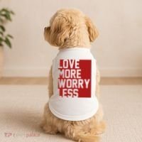 Love More Worry Less Quote Doggie Tank thumb 2