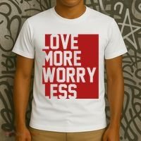 Love More Worry Less Quote T-Shirt thumb 3