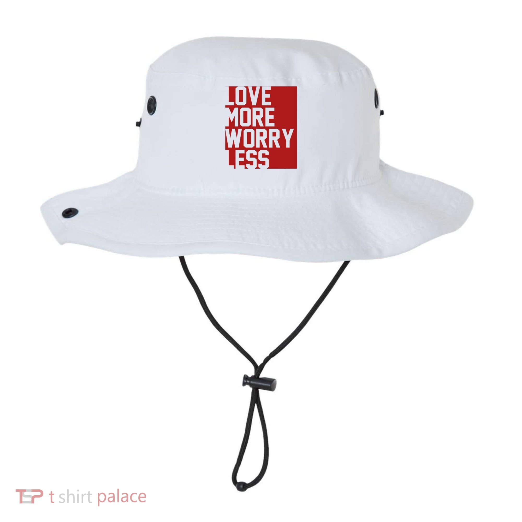 Love More Worry Less Quote Bucket Hat