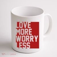 Love More Worry Less Quote Coffee Mug thumb 1