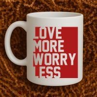 Love More Worry Less Quote Coffee Mug thumb 2