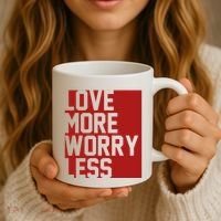 Love More Worry Less Quote Coffee Mug thumb 3