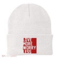 Love More Worry Less Quote Beanie thumb 0