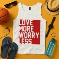 Love More Worry Less Quote Tank Top thumb 4