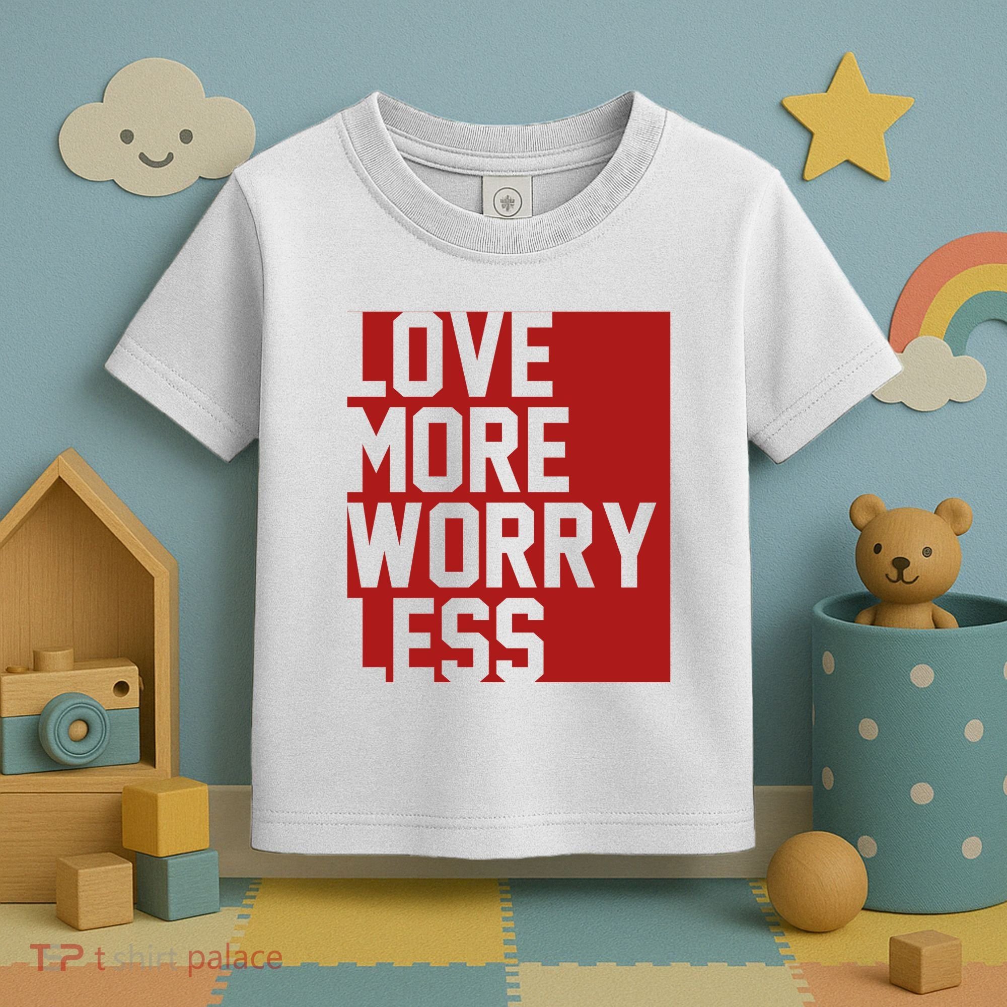 Love More Worry Less Quote Toddler T-Shirt