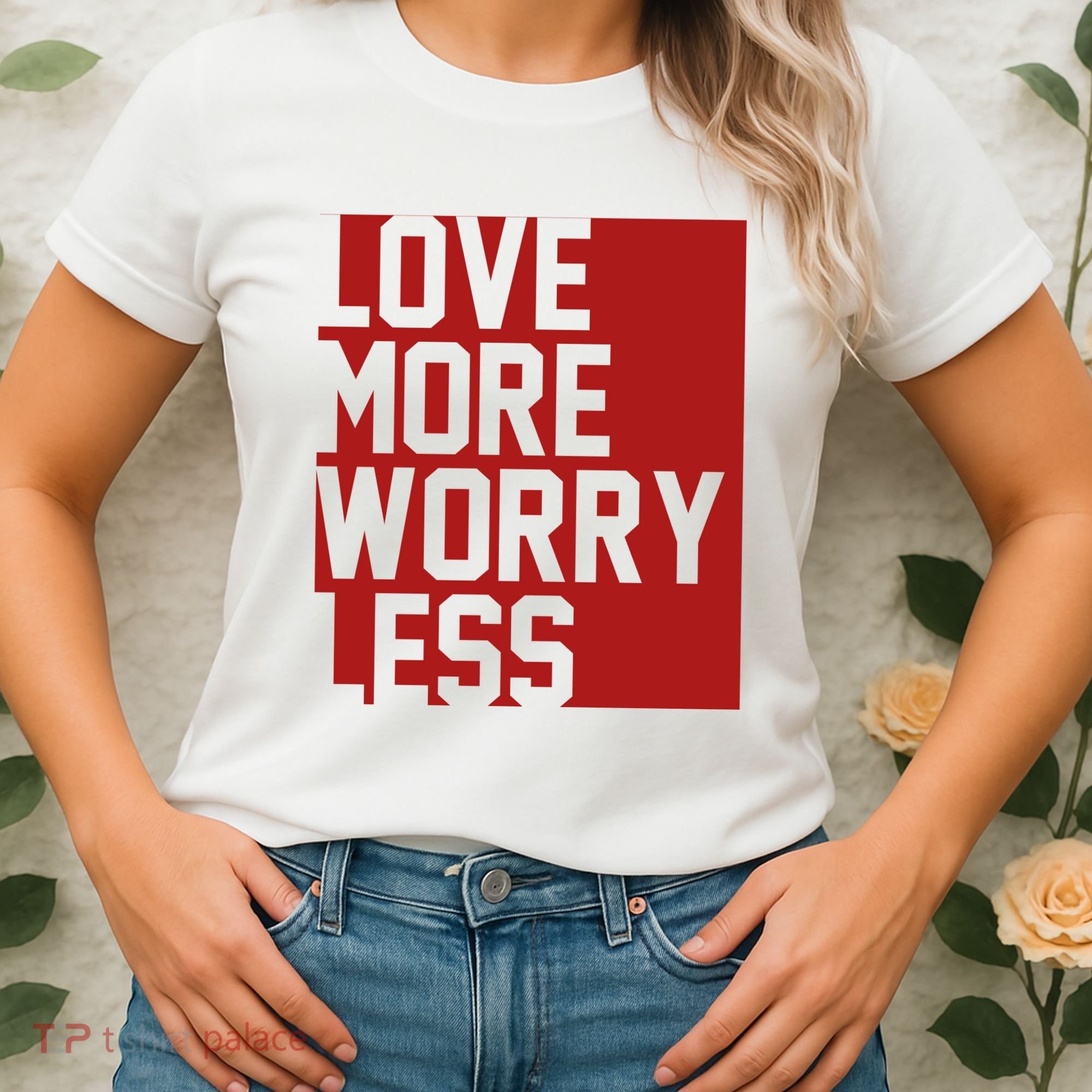 Love More Worry Less Quote Women's T-Shirt