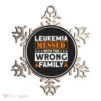 Leukemia Messed With The Wrong Family Leukemia Awareness Ornament thumb 0