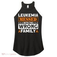 Leukemia Messed With The Wrong Family Leukemia Awareness Women's Perfect Tri Rocker Tank thumb 0