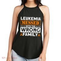 Leukemia Messed With The Wrong Family Leukemia Awareness Women's Perfect Tri Rocker Tank thumb 2