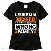 Leukemia Messed With The Wrong Family Leukemia Awareness Women's T-Shirt thumb 0