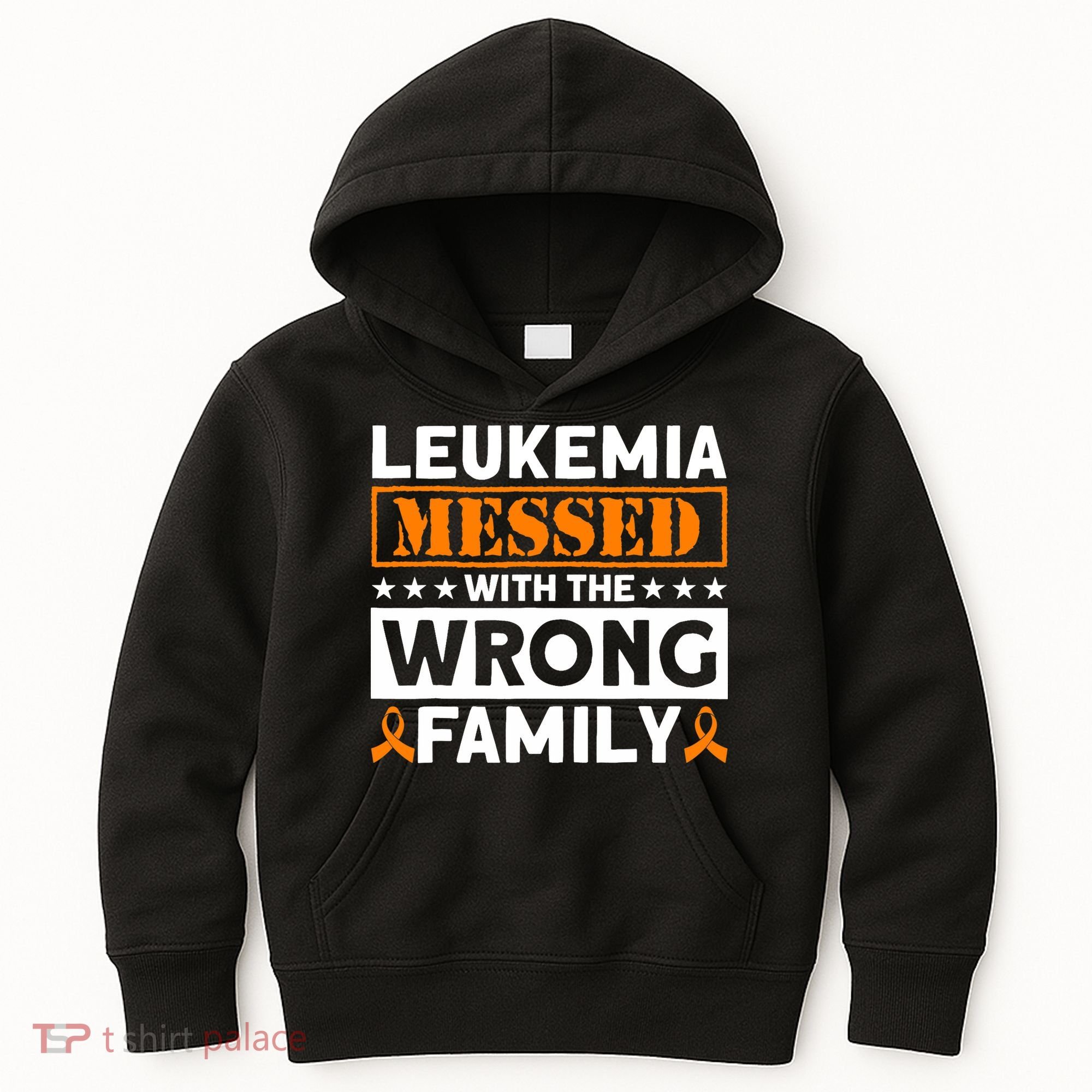 Leukemia Messed With The Wrong Family Leukemia Awareness Kids Hoodie