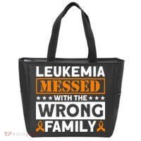 Leukemia Messed With The Wrong Family Leukemia Awareness Tote Bag thumb 0