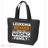Leukemia Messed With The Wrong Family Leukemia Awareness Tote Bag thumb 3
