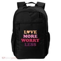 Love More Worry Less Inspiring Quote Backpack thumb 0