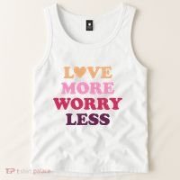 Love More Worry Less Inspiring Quote Tank Top thumb 2