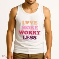 Love More Worry Less Inspiring Quote Tank Top thumb 3