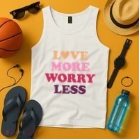 Love More Worry Less Inspiring Quote Tank Top thumb 4
