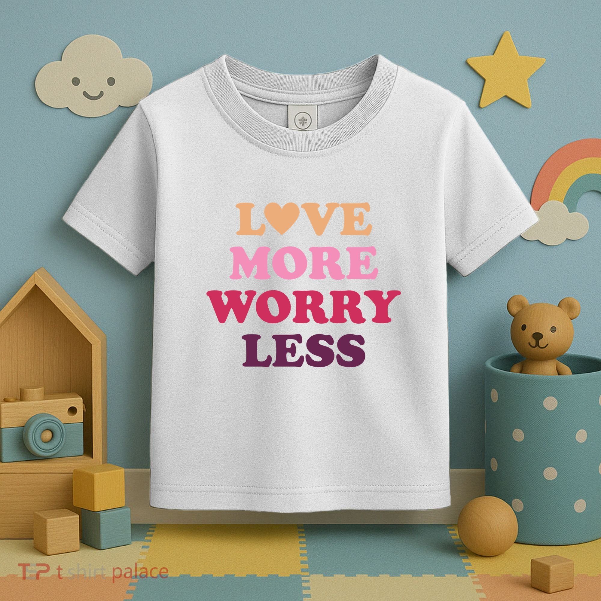 Love More Worry Less Inspiring Quote Toddler T-Shirt