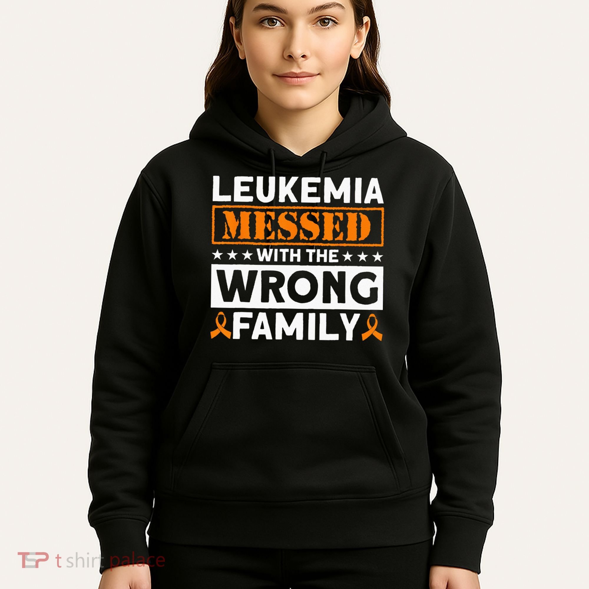 Leukemia Messed With The Wrong Family Leukemia Awareness Hoodie