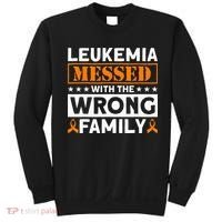 Leukemia Messed With The Wrong Family Leukemia Awareness Sweatshirt thumb 0