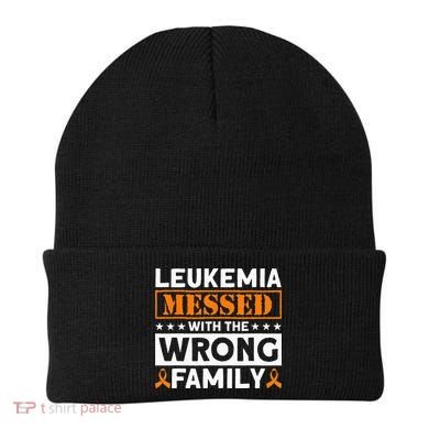 Leukemia Messed With The Wrong Family Leukemia Awareness Beanie