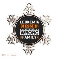 Leukemia Messed With The Wrong Family Leukemia Awareness Ornament thumb 0